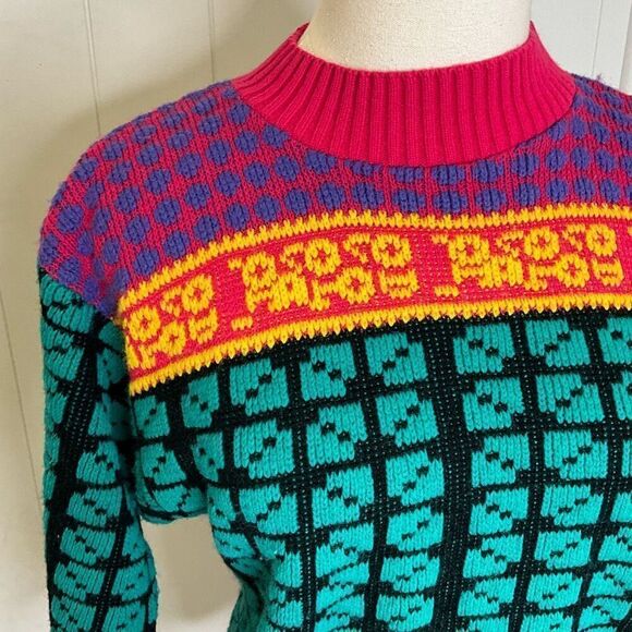 VTG Fortune Knits Inc Women's Medium Multicolored Aztec Print Pullover Sweater - Picture 2 of 10
